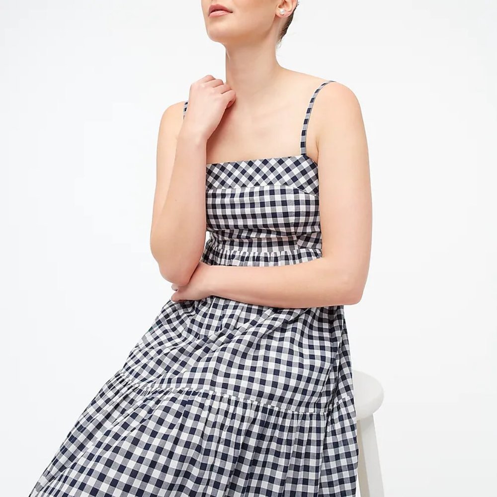 J.Crew Square-neck tiered dress